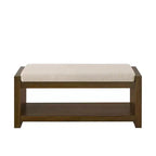 Banc d'appoint avec étagère à chaussures inférieure, banc rembourré, banc de bout de lit moderne et compact avec rangement