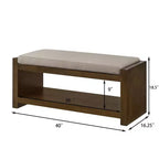 Banc d'appoint avec étagère à chaussures inférieure, banc rembourré, banc de bout de lit moderne et compact avec rangement