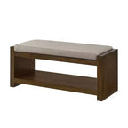 Banc d'appoint avec étagère à chaussures inférieure, banc rembourré, banc de bout de lit moderne et compact avec rangement