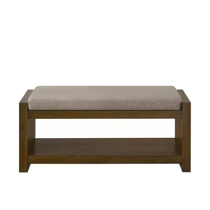 Banc d'appoint avec étagère à chaussures inférieure, banc rembourré, banc de bout de lit moderne et compact avec rangement