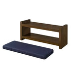 Banc d'appoint avec étagère à chaussures inférieure, banc rembourré, banc de bout de lit moderne et compact avec rangement