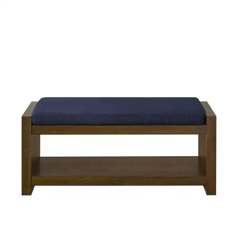 Banc d'appoint avec étagère à chaussures inférieure, banc rembourré, banc de bout de lit moderne et compact avec rangement