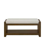 Banc d'appoint avec étagère à chaussures inférieure, banc rembourré, banc de bout de lit moderne et compact avec rangement