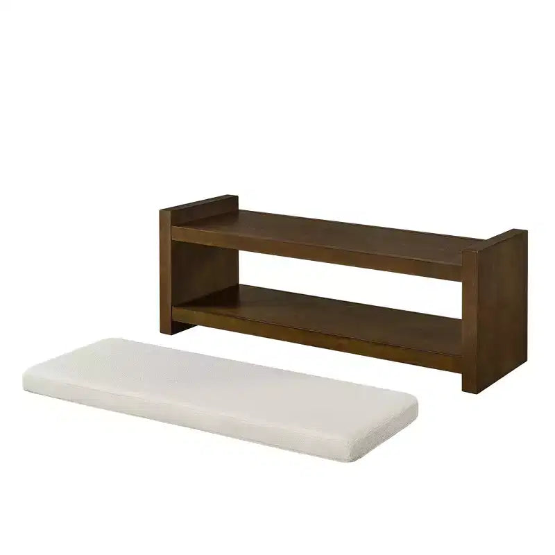 Banc d'appoint avec étagère à chaussures inférieure, banc rembourré, banc de bout de lit moderne et compact avec rangement