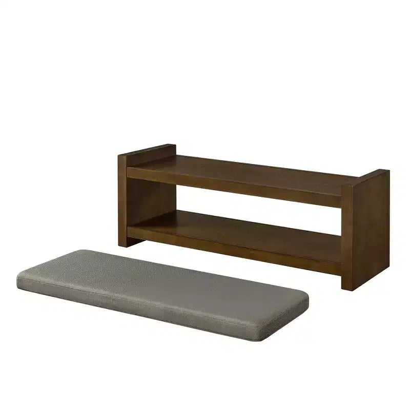 Banc d'appoint avec étagère à chaussures inférieure, banc rembourré, banc de bout de lit moderne et compact avec rangement