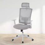 Chaise de bureau à dossier haut COZONY avec support lombaire réglable, chaise de bureau en maille avec accoudoirs relevables pour la maison ou le bureau