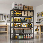 Étagères de rangement métalliques robustes VIYET 82H à 6 niveaux – 1088 kg au total, 122 x 46 cm réglables, pour garage/cuisine/salle de sport/entrepôt