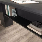 Bureau d'angle en L Mathena GDFStudio avec rangement pour dossiers et étagère ouverte