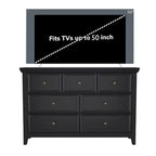 Commode noire, commode moderne pour chambre à coucher, table de chevet à 7 tiroirs, armoire en bois grande capacité pour chambre à coucher, salon, placards, couloir