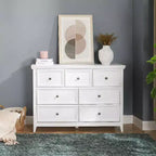 Commode noire, commode moderne pour chambre à coucher, table de chevet à 7 tiroirs, armoire en bois grande capacité pour chambre à coucher, salon, placards, couloir