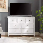 Commode noire, commode moderne pour chambre à coucher, table de chevet à 7 tiroirs, armoire en bois grande capacité pour chambre à coucher, salon, placards, couloir