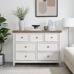Commode noire, commode moderne pour chambre à coucher, table de chevet à 7 tiroirs, armoire en bois grande capacité pour chambre à coucher, salon, placards, couloir