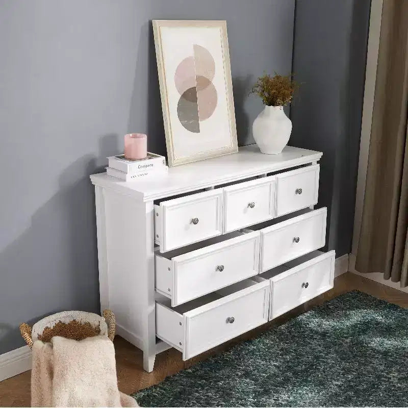 Commode noire, commode moderne pour chambre à coucher, table de chevet à 7 tiroirs, armoire en bois grande capacité pour chambre à coucher, salon, placards, couloir