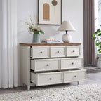 Commode noire, commode moderne pour chambre à coucher, table de chevet à 7 tiroirs, armoire en bois grande capacité pour chambre à coucher, salon, placards, couloir