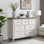 Commode noire, commode moderne pour chambre à coucher, table de chevet à 7 tiroirs, armoire en bois grande capacité pour chambre à coucher, salon, placards, couloir