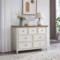Black Dresser, Modern Dresser for Bedroom, 7 Chest Drawer Nightstand, Large Capacity Wood Cabinet for Bedroom, Living Room, Closets, Hallway