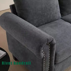 Canapé convertible GDFStudio Yorin 106 moderne 4 places en velours en forme de L avec pouf de rangement