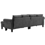 Canapé convertible GDFStudio Yorin 106 moderne 4 places en velours en forme de L avec pouf de rangement