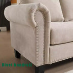Canapé convertible GDFStudio Yorin 106 moderne 4 places en velours en forme de L avec pouf de rangement