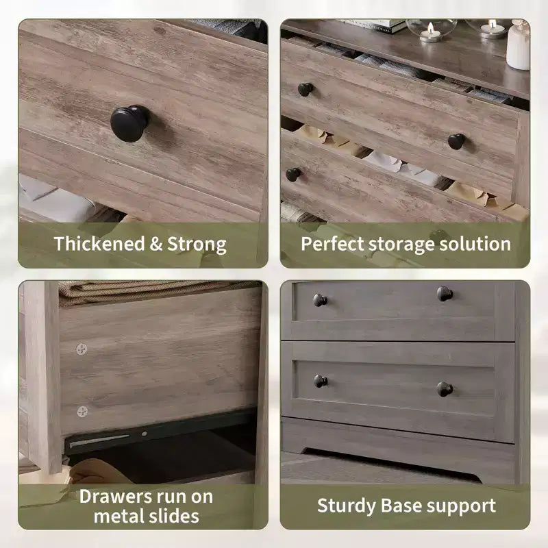 Commode de chambre à 4 tiroirs, commode en bois de 80 cm de large avec station de charge, commode de chevet étroite, organisateur de rangement de vêtements