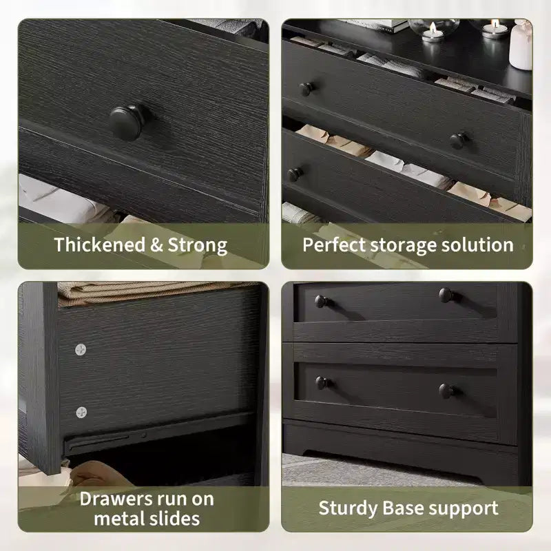 Commode de chambre à 4 tiroirs, commode en bois de 80 cm de large avec station de charge, commode de chevet étroite, organisateur de rangement de vêtements