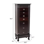 Armoire à bijoux autoportante de 37,6 cm de large