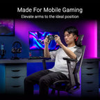Chaise de jeu ergonomique ASUS ROG Destrier Core, esthétique cyborg futuriste, réglages polyvalents du siège, mode de support de bras pour le jeu mobile, panneau acoustique