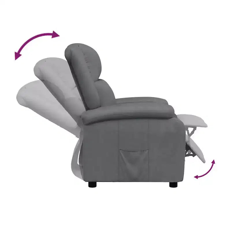 vidaXL Fauteuil inclinable gris anthracite en similicuir