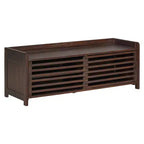 Banc à chaussures Whisen avec rangement et coussin, banc de rangement à volets vieillis