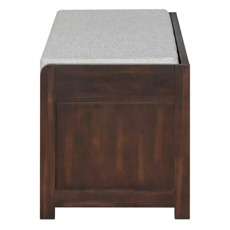 Banc à chaussures Whisen avec rangement et coussin, banc de rangement à volets vieillis