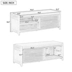 Banc à chaussures Whisen avec rangement et coussin, banc de rangement à volets vieillis