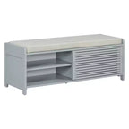 Banc à chaussures Whisen avec rangement et coussin, banc de rangement à volets vieillis