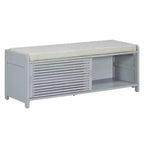 Banc à chaussures Whisen avec rangement et coussin, banc de rangement à volets vieillis