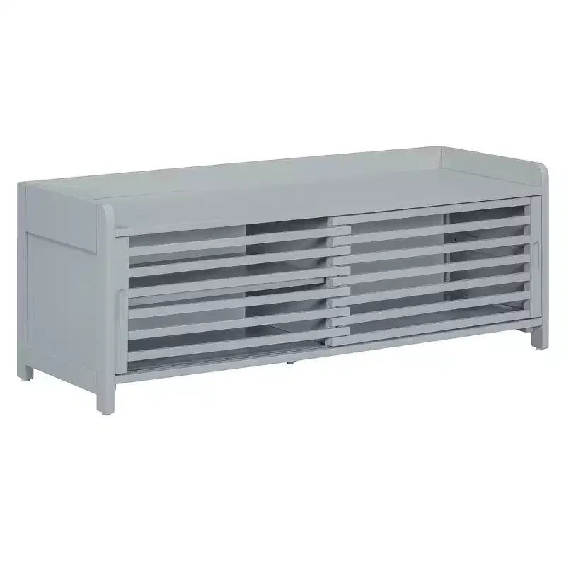 Banc à chaussures Whisen avec rangement et coussin, banc de rangement à volets vieillis