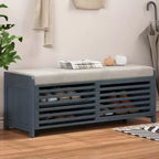 Banc à chaussures Whisen avec rangement et coussin, banc de rangement à volets vieillis