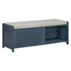 Banc à chaussures Whisen avec rangement et coussin, banc de rangement à volets vieillis