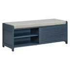 Banc à chaussures Whisen avec rangement et coussin, banc de rangement à volets vieillis