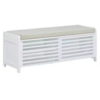 Banc à chaussures Whisen avec rangement et coussin, banc de rangement à volets vieillis