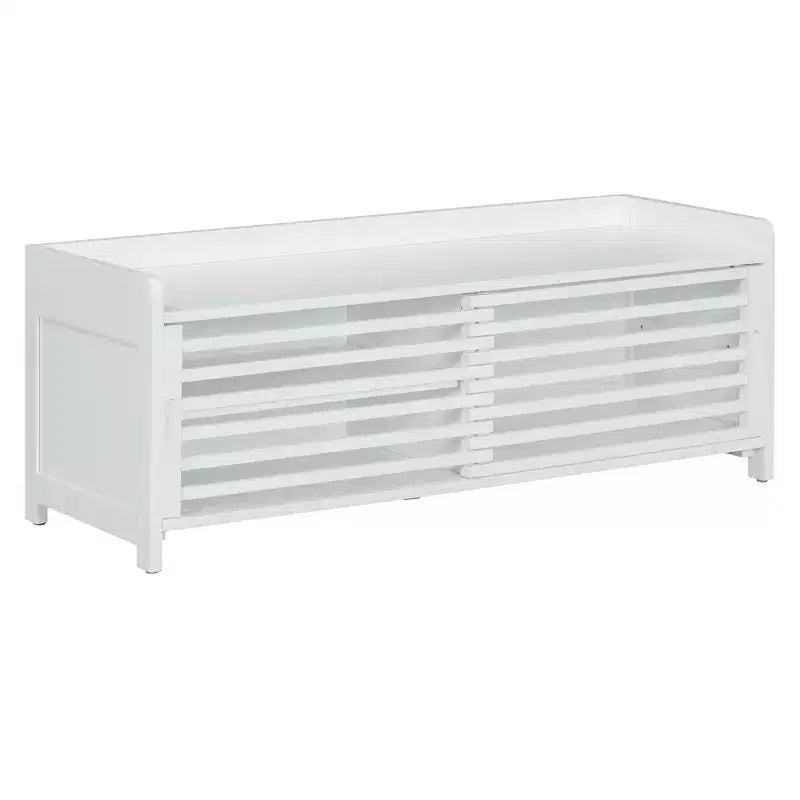 Banc à chaussures Whisen avec rangement et coussin, banc de rangement à volets vieillis