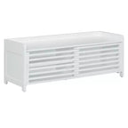 Banc à chaussures Whisen avec rangement et coussin, banc de rangement à volets vieillis