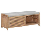 Banc à chaussures Whisen avec rangement et coussin, banc de rangement à volets vieillis