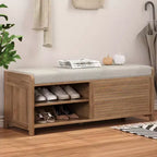 Banc à chaussures Whisen avec rangement et coussin, banc de rangement à volets vieillis