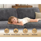 Canapé modulaire surdimensionné Dyonery 160, canapé douillet en forme de U à 6 places avec 2 oreillers et 2 poufs mobiles, chenille