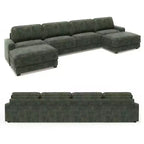 Canapé modulaire surdimensionné Dyonery 160, canapé douillet en forme de U à 6 places avec 2 oreillers et 2 poufs mobiles, chenille