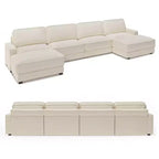Canapé modulaire surdimensionné Dyonery 160, canapé douillet en forme de U à 6 places avec 2 oreillers et 2 poufs mobiles, chenille