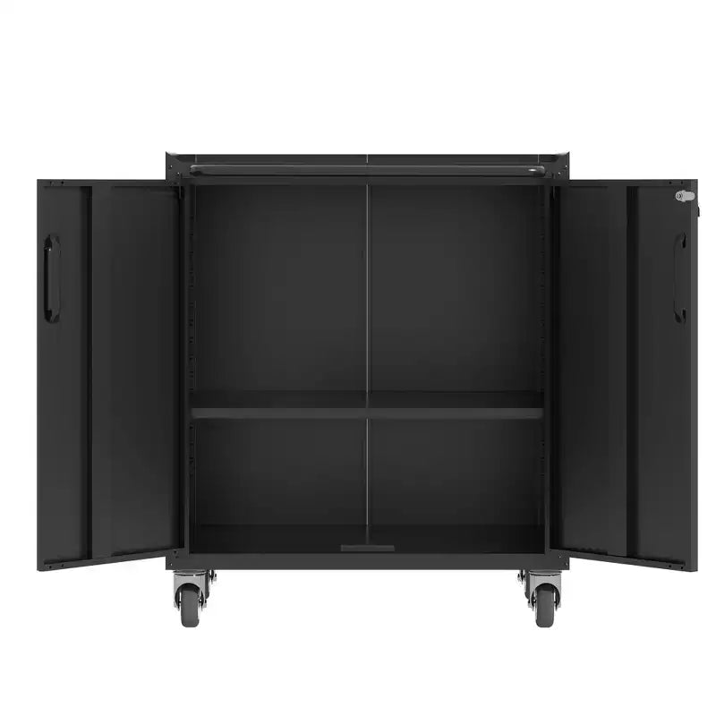 Armoire de rangement en acier roulante VIYET 31 - Armoire métallique robuste verrouillable avec étagère réglable et roulettes silencieuses pour garage et bureau à domicile