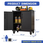 Armoire de rangement en acier roulante VIYET 31 - Armoire métallique robuste verrouillable avec étagère réglable et roulettes silencieuses pour garage et bureau à domicile