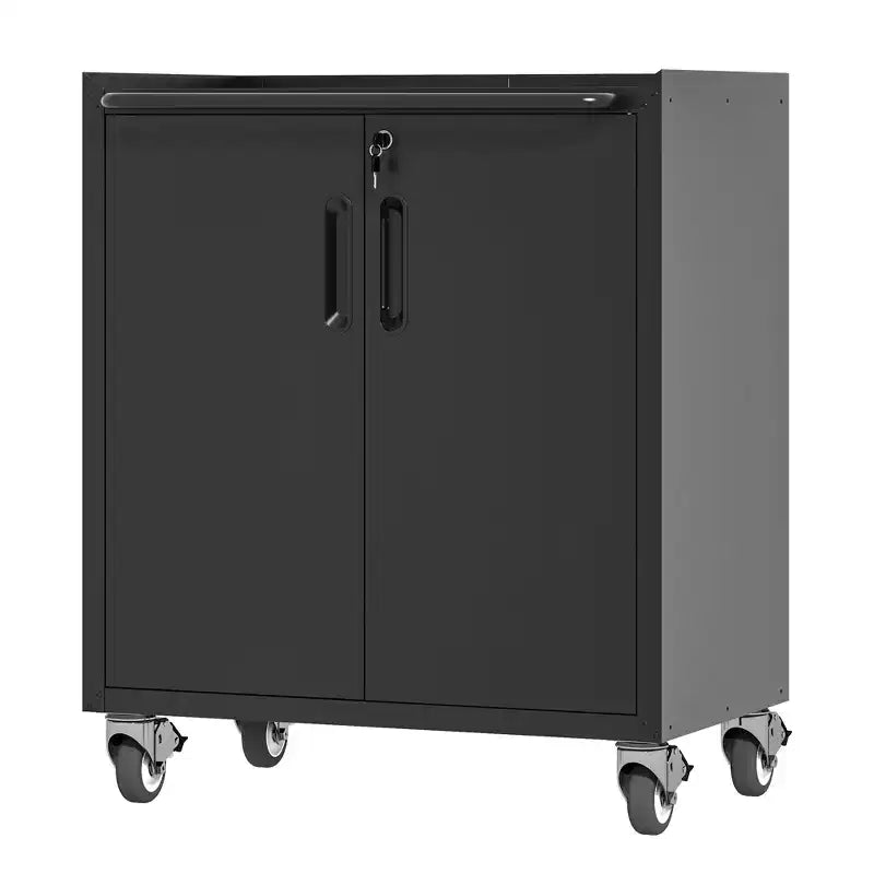 Armoire de rangement en acier roulante VIYET 31 - Armoire métallique robuste verrouillable avec étagère réglable et roulettes silencieuses pour garage et bureau à domicile