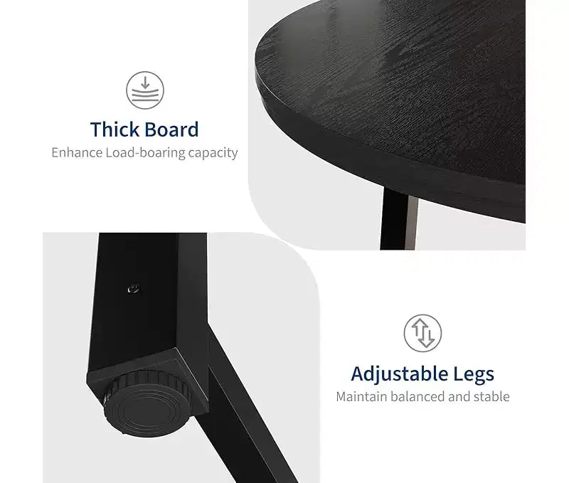 Table à manger ronde pour 4 personnes - Table à dîner circulaire de 47" en bois avec cadre métallique, Meuble de cuisine et de salle à manger de style rustique pour la maison