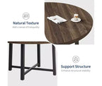 Table à manger ronde pour 4 personnes - Table à dîner circulaire de 47" en bois avec cadre métallique, Meuble de cuisine et de salle à manger de style rustique pour la maison